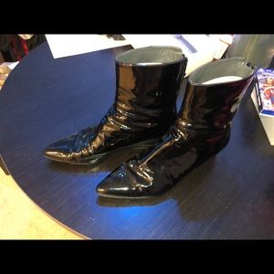 Stuart Weitzman patent leather ankle boot